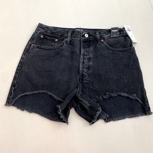 Womens Abercrombie & Fitch black denim jean shorts. High Rise 4”. Sz 8/29. NWT!